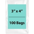 thumbnail image 1 of 1.5 Mil Clear Flat Open Top Poly Bags LDPE Packaging - 3"X4" & (100 Bags), 1 of 7