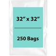 thumbnail image 1 of 1.5 Mil Clear Flat Open Top Poly Bags LDPE Packaging - 32"X32" & (250 Bags), 1 of 7