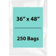 thumbnail image 1 of 1.5 Mil Clear Flat Open Top Poly Bags LDPE Packaging - 36"X48" & (250 Bags), 1 of 7