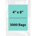 thumbnail image 1 of 1.5 Mil Clear Flat Open Top Poly Bags LDPE Packaging - 4"X8" & (3000 Bags), 1 of 7