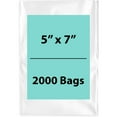thumbnail image 1 of 1.5 Mil Clear Flat Open Top Poly Bags LDPE Packaging - 5"X7" & (2000 Bags), 1 of 7