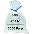 thumbnail image 1 of 1.5 Mil Clear Flat Open Top Poly Polypropylene Bags - 4x6 & (5000 Bags), 1 of 7