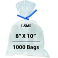 thumbnail image 1 of 1.5 Mil Clear Flat Open Top Poly Polypropylene Bags - 8x10 & (1000 Bags), 1 of 7