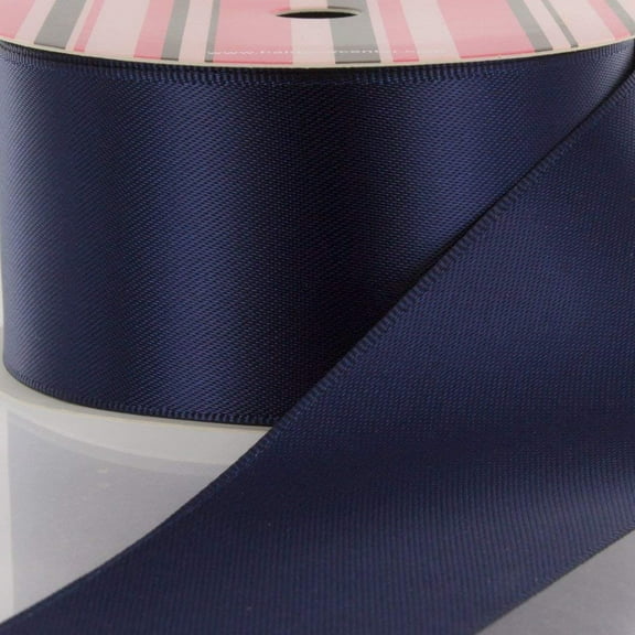 1.5" Navy Double Face Satin Ribbon 100 Yard Reel