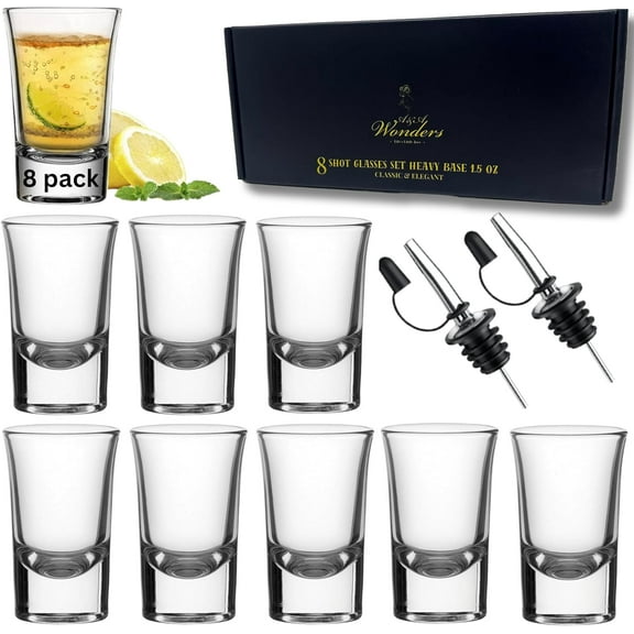 1.5 Oz Shot Glasses Set Of 8 With Heavy Base - Shot Glass Set, Weighted shotglass - For Vodka Tequila Shot Glasses Gift Box (Set of 8)
