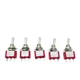 thumbnail image 1 of 1/5 PCS,Red Mini 3Pin 6mm 2/3 position,Self-Resetting Toggle Switches ON-(ON)DPDT,Toggle Switches 6A/125V 3A/250V AC MTS-112, 1 of 6