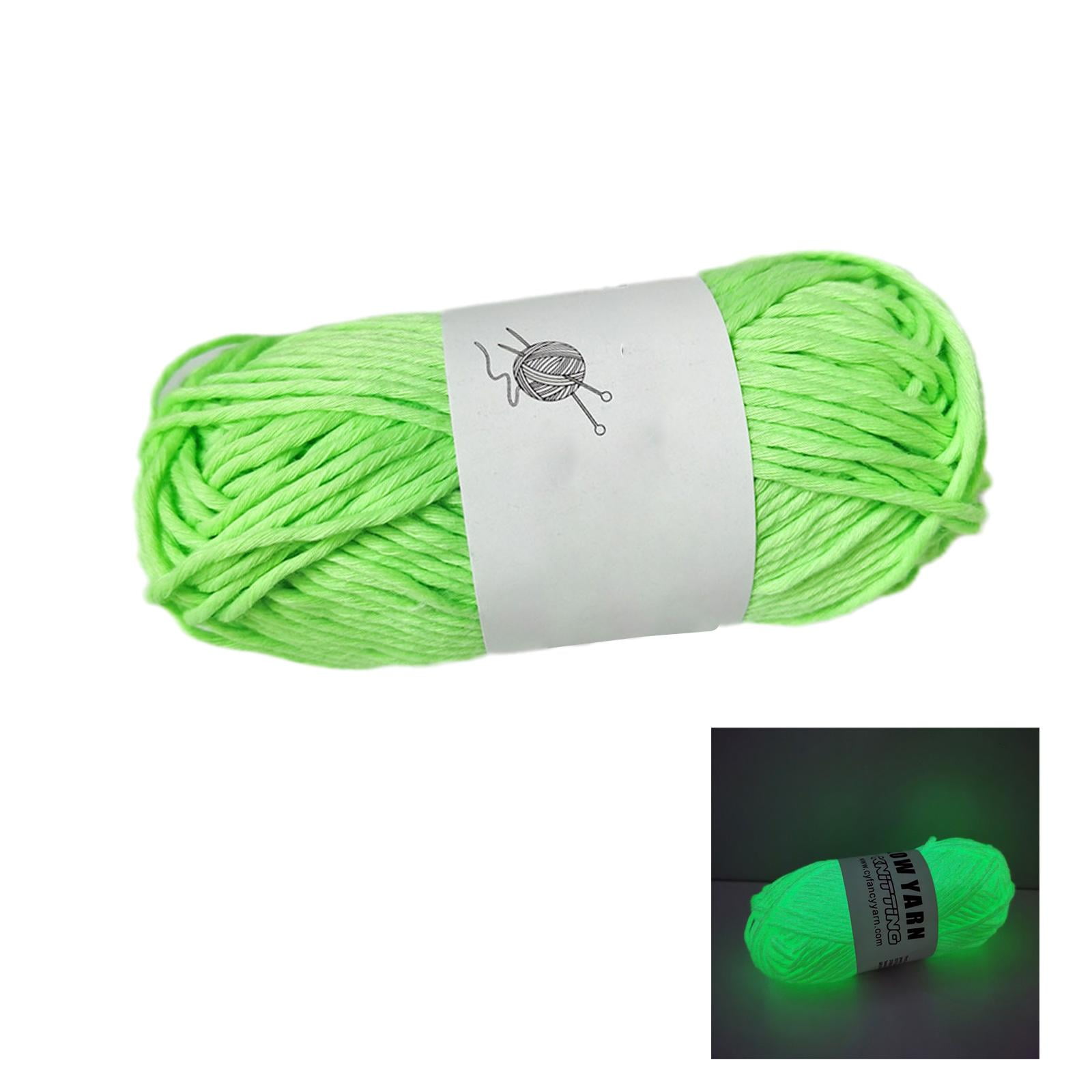 5 Rolls Glow in The Dark Yarn for Crochet, 55 Yards Fluorescent yellow