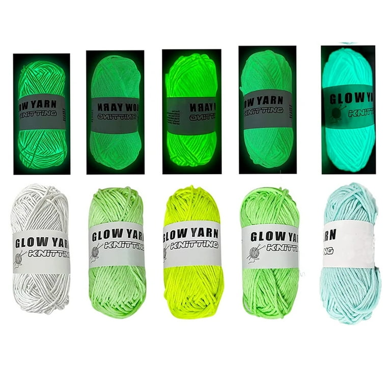 Wovilon Glow In The Dark Yarn For Crochet - Fluorescent Luminous Scrubby  Thread Knitting Glowing Yarn For Crocheting - Sewing Supplies For Knitting  Diy Crafts 