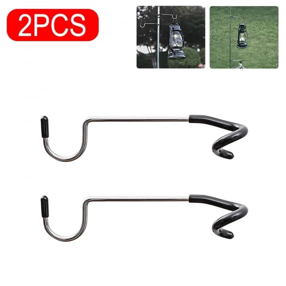 1-5 Pcs Stainless Steel Light Stand Holder Hooks Portable Tent Pole Lamp Hanger Hunting Fishing Lantern Hanger Outdoor Accessory