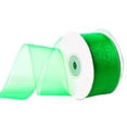 thumbnail image 1 of 1.5" Plain Sheer Organza Nylon Ribbon 25 Yards - Apple Green, 1 of 1