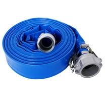 1.5" Pool Backwash Hose 50ft - Heavy Duty PVC Lay Flat Water Discharge Hose with Camlock Fittings