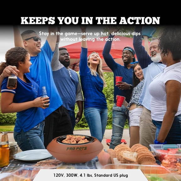 1.5-Quart Football Slow Cooker - Food Warmer for Soup, Dips & More