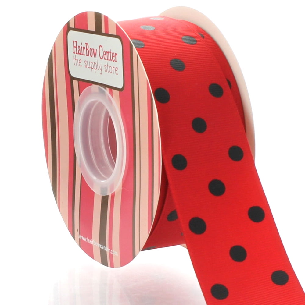1.5" Red/Black Dot Grosgrain Ribbon 100 Yard