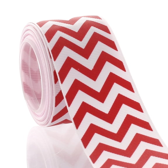 1.5" Red Chevron ZigZag Grosgrain Ribbon 5yd