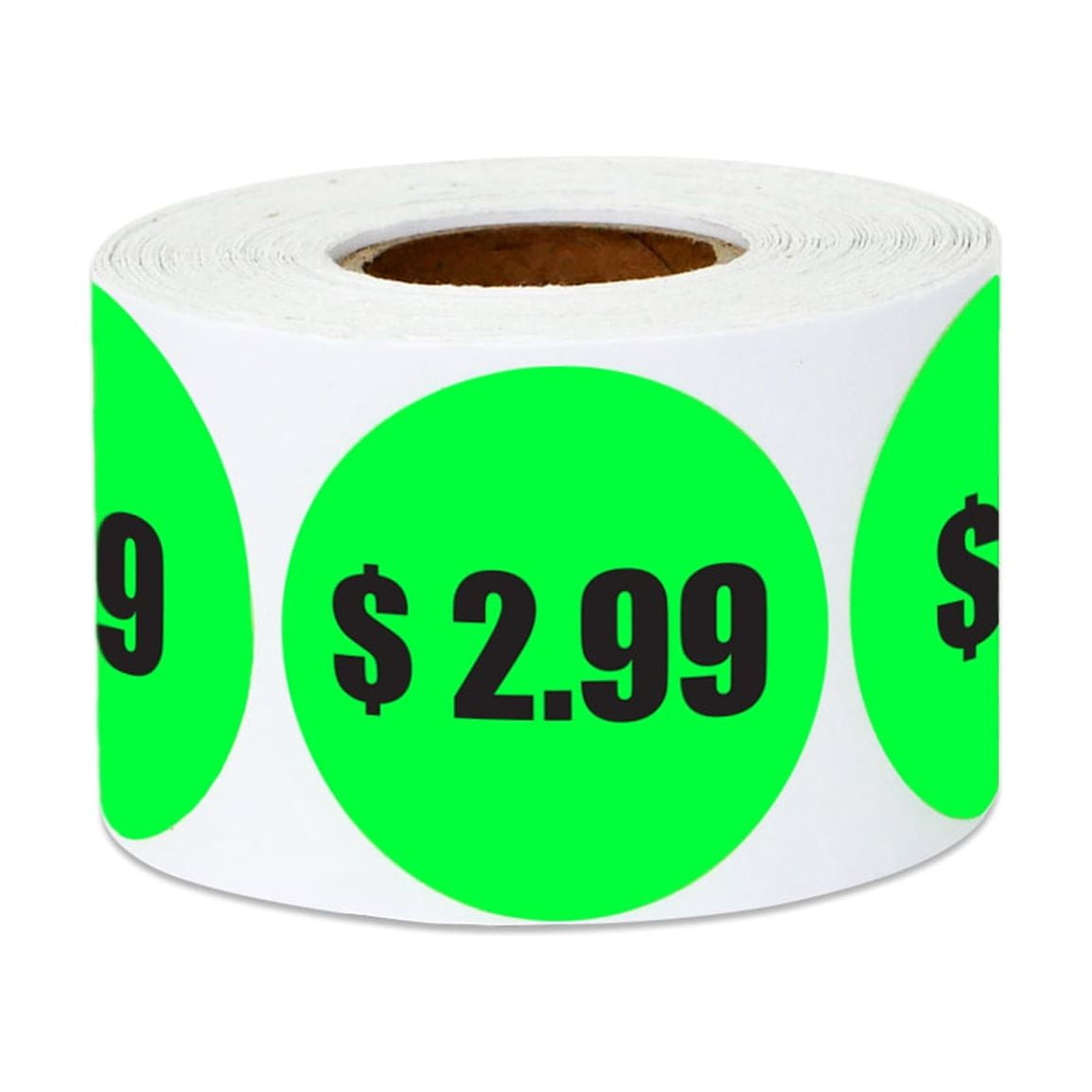 1.5 Round $2.99 Two Dollars & 99 Cents Pricing Stickers Labels for Retail  Pricing, Sales or Yard Sales (10 Rolls / Green) 