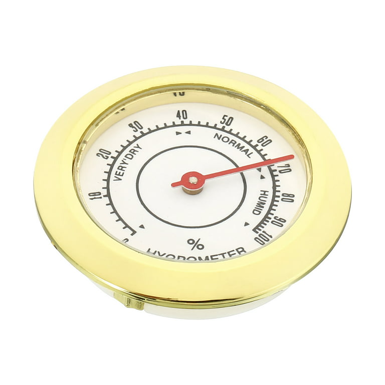 Uxcell 1.5 inch Round Indoor Outdoor Hygrometer No Battery Required Mini Humidity Gauge, Gold
