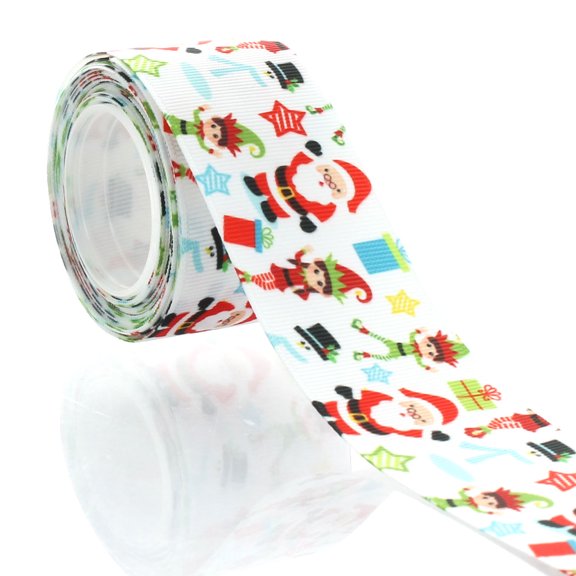 1.5" Santa and Elves Grosgrain Ribbon 5yd