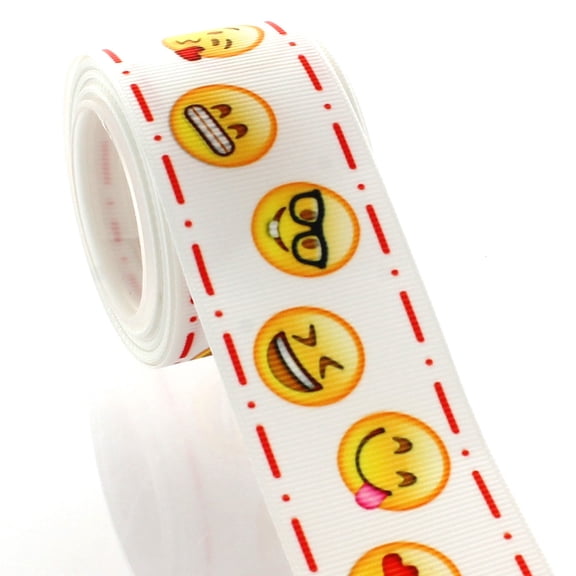 1.5" Social Emoticon Grosgrain Ribbon 5yd
