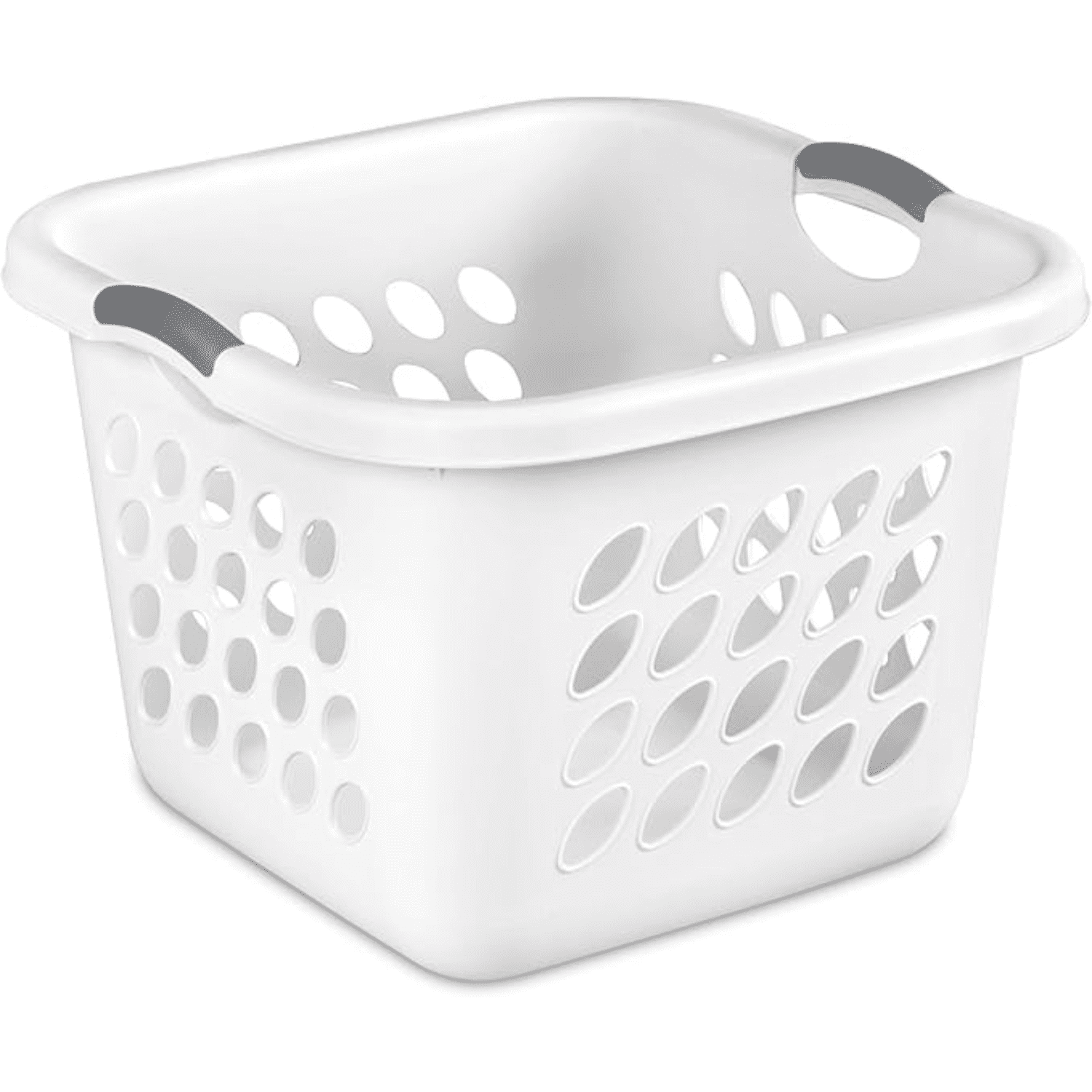 1.5 Storage Bushel Square Laundry Basket Plastic, Laundry Hamper White