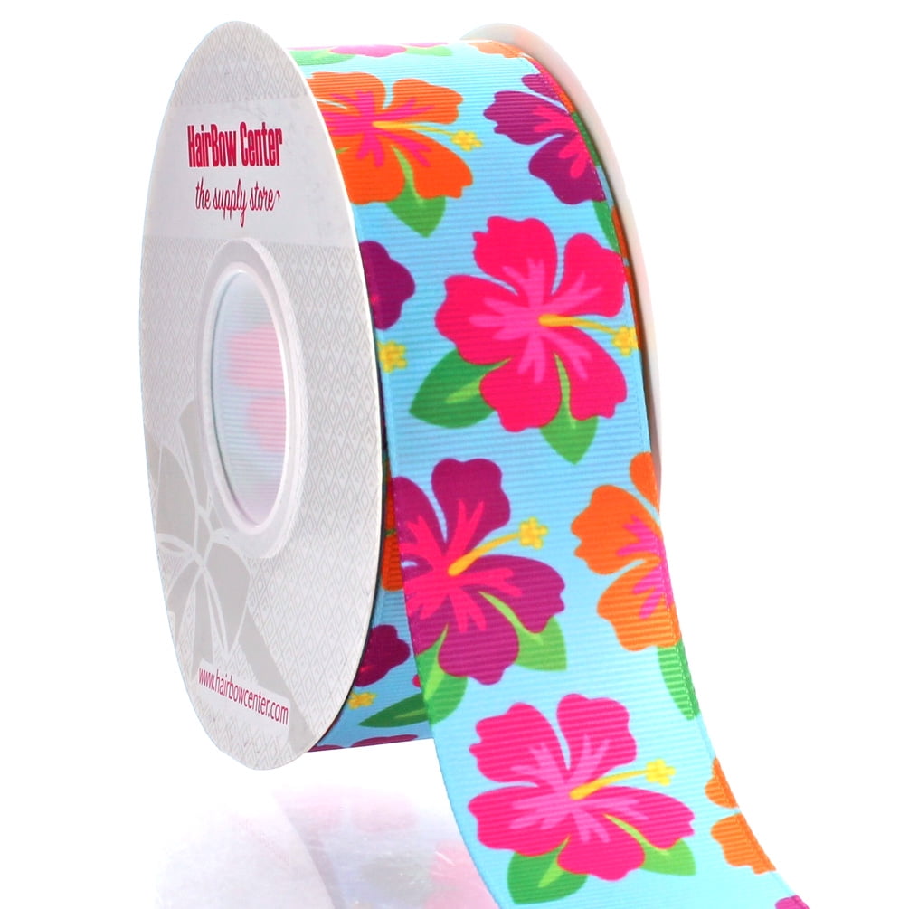 1.5" Summer Hibiscus Grosgrain Ribbon 25yd