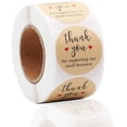 thumbnail image 1 of 1.5'' Thank You for Supporting Our Small Business, Kraft Paper Thank You Stickers, 500 Labels Per Roll, 1 of 5
