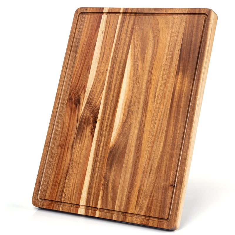 1.5" Thick Acacia Wood Cutting Board, 20" x 15" Chopping Board for Kitchen