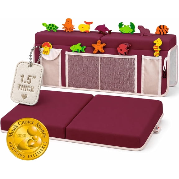 1.5" Thick Padding Bath Kneeler and Elbow Rest Pad Set by Supa Ant (Bordeaux)