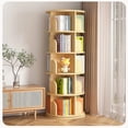 thumbnail image 1 of 1-5 Tier Rotating Bookshelf 360 Display Spinning Bookshelf Revolving Bookcase, Swivel Bookcase for Kids Adults, Solid Pine Wood Rotating Bookcase for Bedroom Living Room Tower Corner Bookshelf, 1 of 16