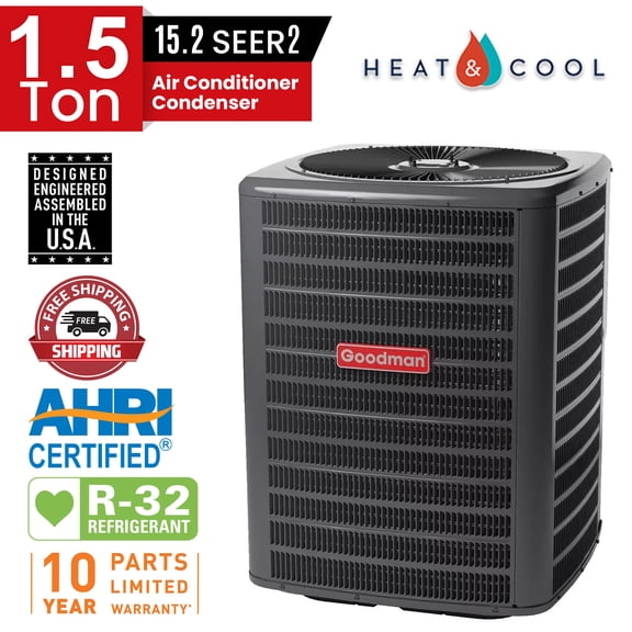 Goodman 1.5 Ton 15.2 SEER2 R-32 Split Air Conditioner GLXS4BA1810