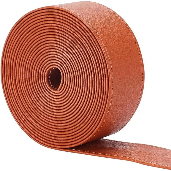 1.5 in Wide Double-Sided PU Leather Belt Strip 4.37 Yards Flat Leather Cord String for Bag Strap Making PU Leather Belt Strip for DIY Sewing Wristbands Keychains Watch Straps Bracelet Brown