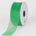 thumbnail image 1 of 1.5" Wide Emerald Green Shimmer Sheer Organza Ribbon (Not Wired) - 25 Yards (00519), 1 of 1