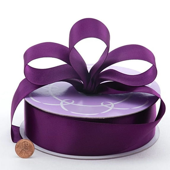 1.5" Wide Plum Double Faced Satin Ribbon - 50 Yards