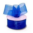 thumbnail image 1 of 1.5" Wide Royal Blue Shimmer Sheer Organza Ribbon (Not Wired) - 25 Yards (5017701), 1 of 1