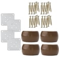 thumbnail image 1 of 1.5" Wood Furniture Leg Chair Table Desk Feet Round Leg Replacement Set of 4, 1 of 7