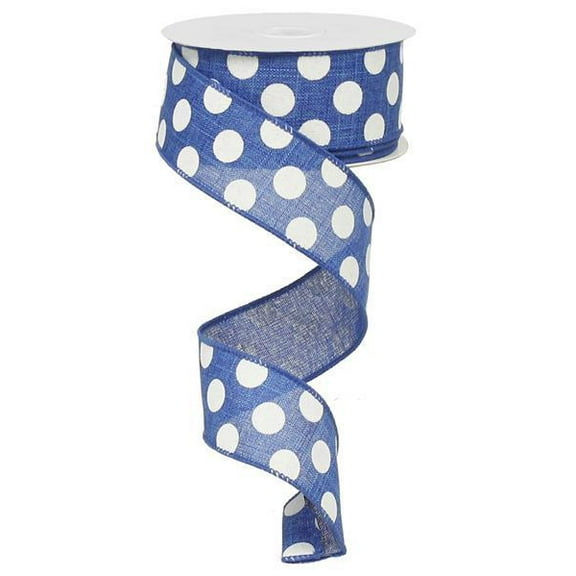 1.5"X10YD MEDIUM MULTI DOTS ROYAL BLUE/WHITE RX9145WR