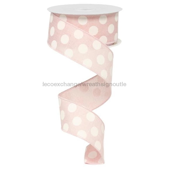 1.5"X10Yd Medium Multi Dots Light Pink/White RX9145TK