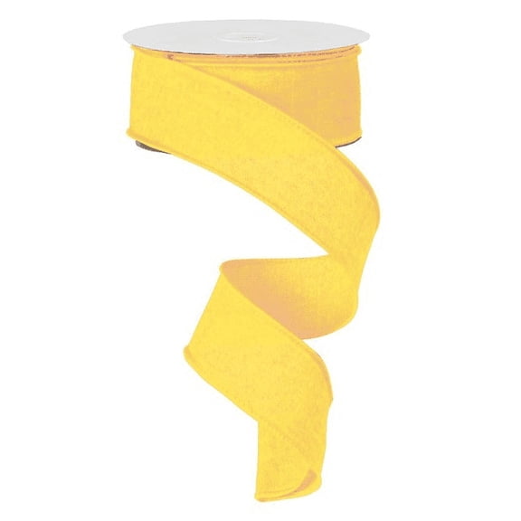 1.5"X50yd Royal Burlap Yellow Wired Edge RibbonTR15009-02