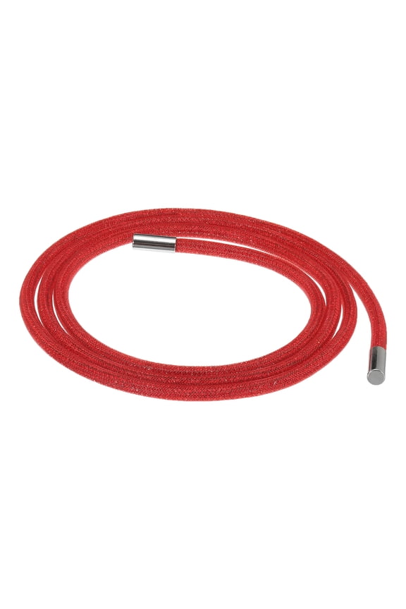 1.5 Yard 6 mm Rhinestone Tube Rope DIY Diamond String for DIY Trouser Hoodie Drawstring Sweaters Bright Red