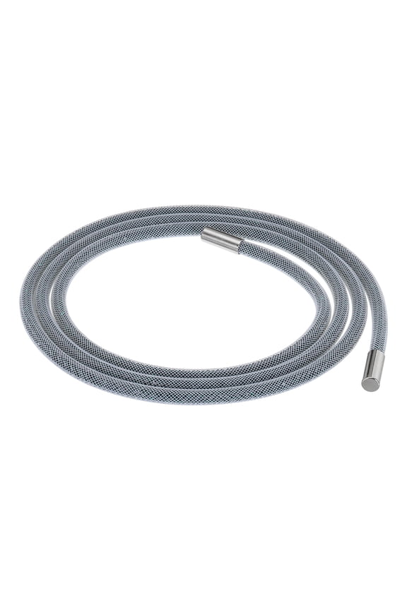 1.5 Yard 6 mm Rhinestone Tube Rope DIY Diamond String for DIY Trouser Hoodie Drawstring Sweaters Grey