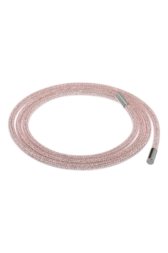 1.5 Yard 6 mm Rhinestone Tube Rope DIY Diamond String for DIY Trouser Hoodie Drawstring Sweaters Light Pink