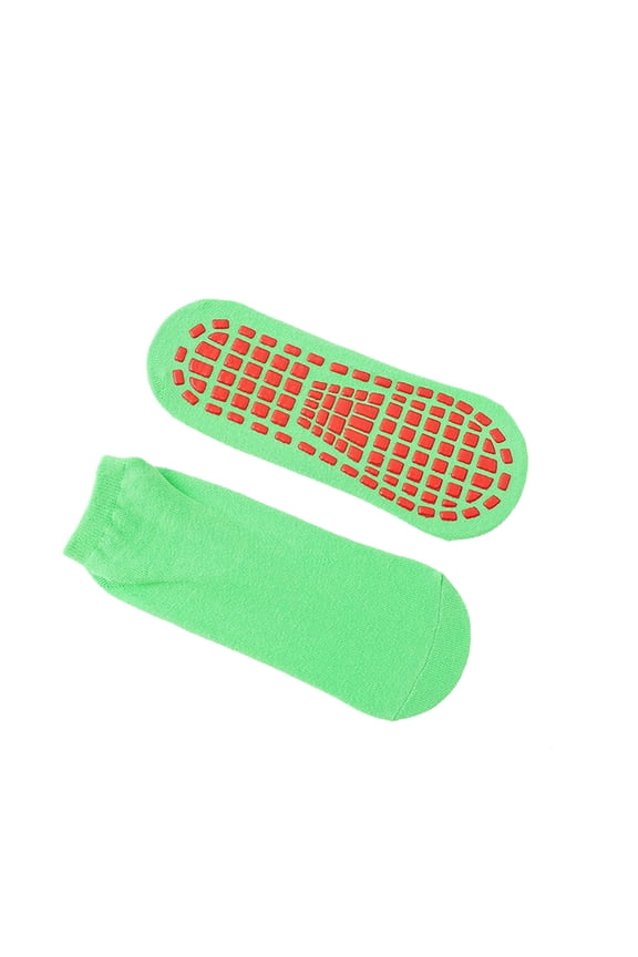 1-5 Years Boys Girls Non-Slip Floor Socks, Toddler Yoga Trampoline Socks with Grips, Boys Girls Anti-SBoys Girls Dotted Grip Socks for Home and Early Education, Green, One Size
