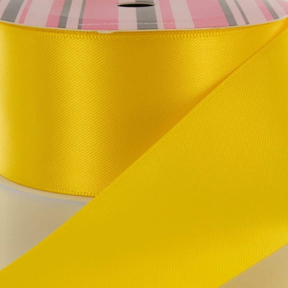 1.5" Yellow Double Face Satin Ribbon 100 Yard Reel