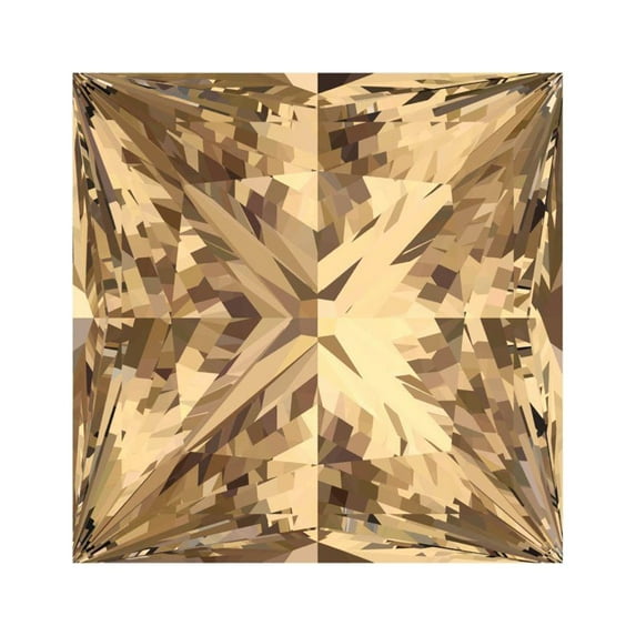 1.5 ct 6.5mm Princess Cut VVS1 Simulated Brown Champagne November Birthstone