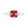 thumbnail image 1 of 1.5 ctw Solitaire Anniversary Ring for Women | Asscher Cut Natural Garnet | Hyperallergenic Solid 18K White Gold, 1 of 5