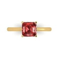 thumbnail image 1 of 1.5 ctw Solitaire Anniversary Ring for Women | Asscher Cut Natural Garnet | Hyperallergenic Solid 18K Yellow Gold, 1 of 5