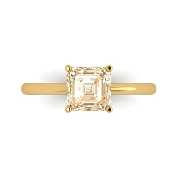 Clara Pucci 14K Yellow Gold 1.5ct Morganite Solitaire Ring for Women