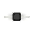 thumbnail image 1 of 1.5 ct Asscher Cut Natural Onyx Solitaire Engagement Ring for Women in 18K White Gold, 1 of 5