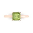 thumbnail image 1 of Clara Pucci 14K Rose Gold Solid Gold Peridot Solitaire Anniversary Ring for Women - 1.5 cttw Asscher Cut, 1 of 8