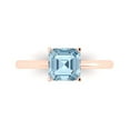 thumbnail image 1 of 1.5 ctw Solitaire Anniversary Ring for Women | Asscher Cut Natural Sky Blue Topaz | Hyperallergenic Solid 14K Rose Gold, 1 of 5