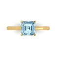 thumbnail image 1 of 1.5 ct Asscher Cut Natural Swiss Blue Topaz Solitaire 18K Yellow Gold Womens Engagement Ring, 1 of 5